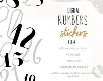 Numbers Vol 4 | Number Stickers for Digital planning