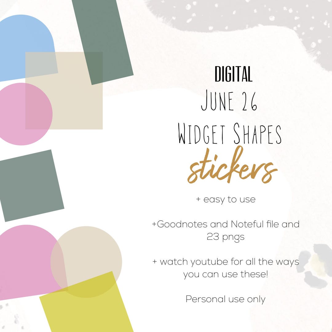 June 2026 Digital Shape Widgets | Digital Modern Stickers to Use in ...