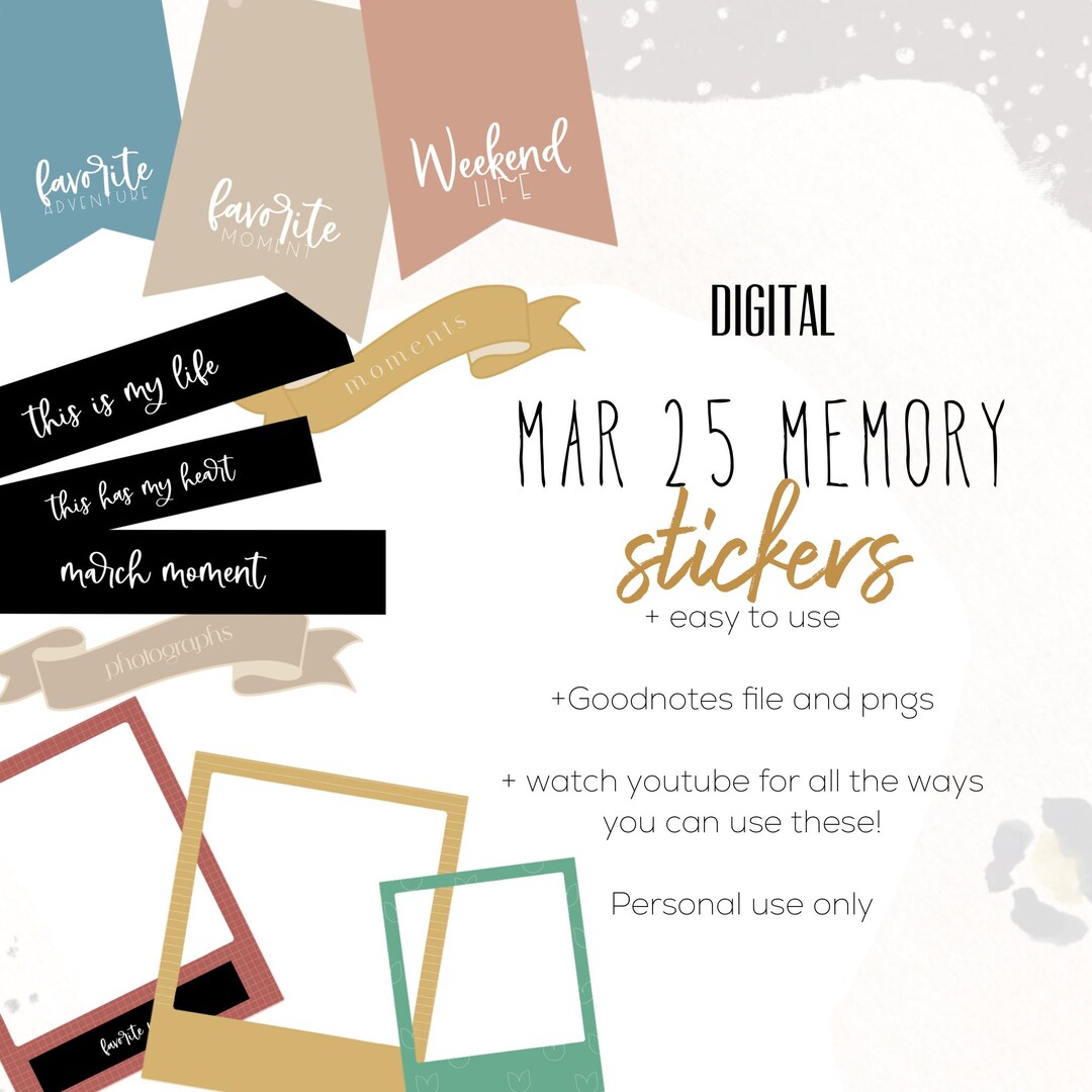 Memorie Ram Sticker March 25 Memory Digital Stickers | Memory Stickers Goodnotes Modern ...