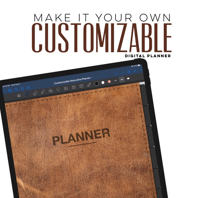 Customizable Masculine Digital Planner | Design Your Own Digital ...