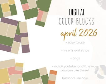 April 26 Color Blocks for the Customizable and Life Digital Planner | Digital inserts and strips