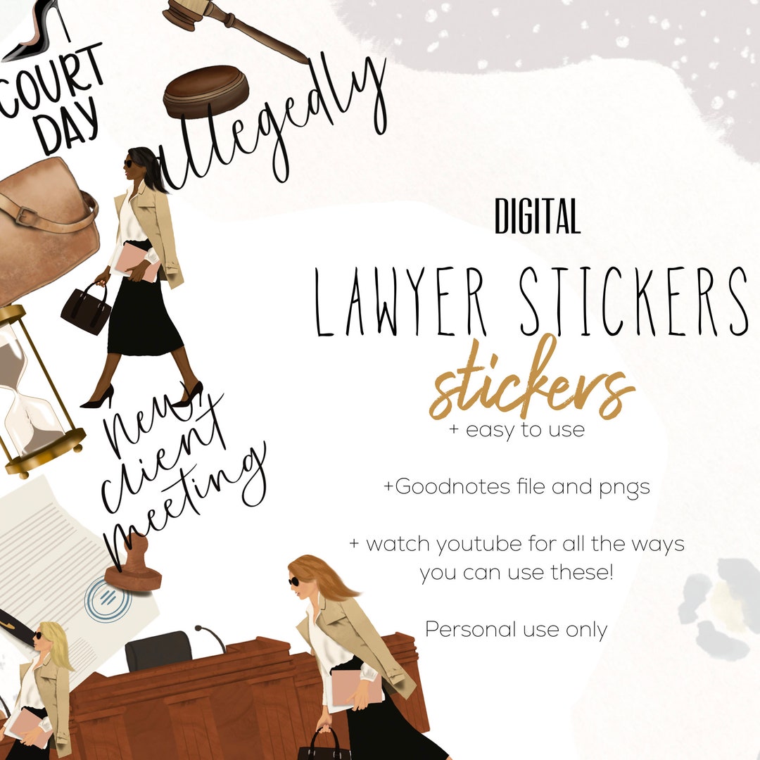 Lawyer Digital Stickers | Court Day Stickers | Goodnotes Modern ...