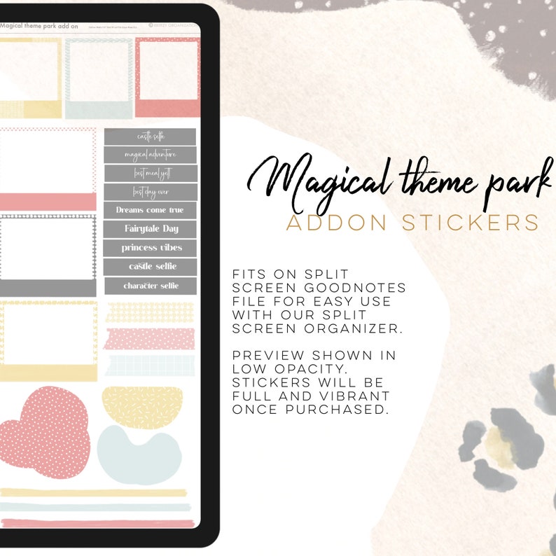 Magical Kingdom Sticker Add on Pack for Goodnotes, Theme Park Digital ...
