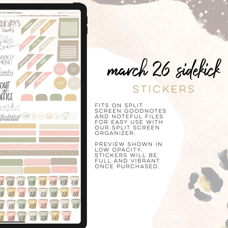 March 2026 Sidekick Stickers | Goodnotes and Noteful Modern Stickers ...