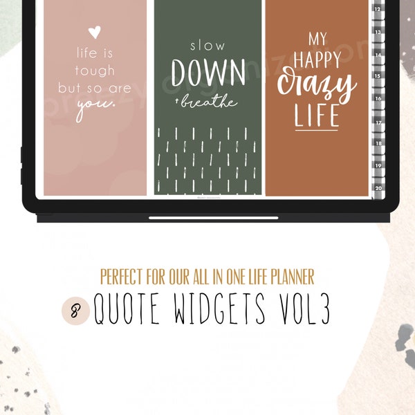 Widget Quote vol 3 widgets  | Digital WIDGETS for Customizable Digital LIFE Planner | Digital widget only