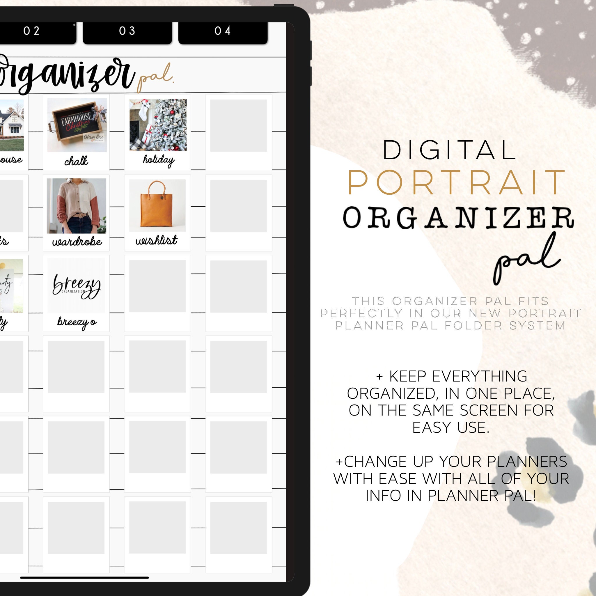 Organizer Pal Insert PORTRAIT | Organize everything in one place! Digital Planner Organizer