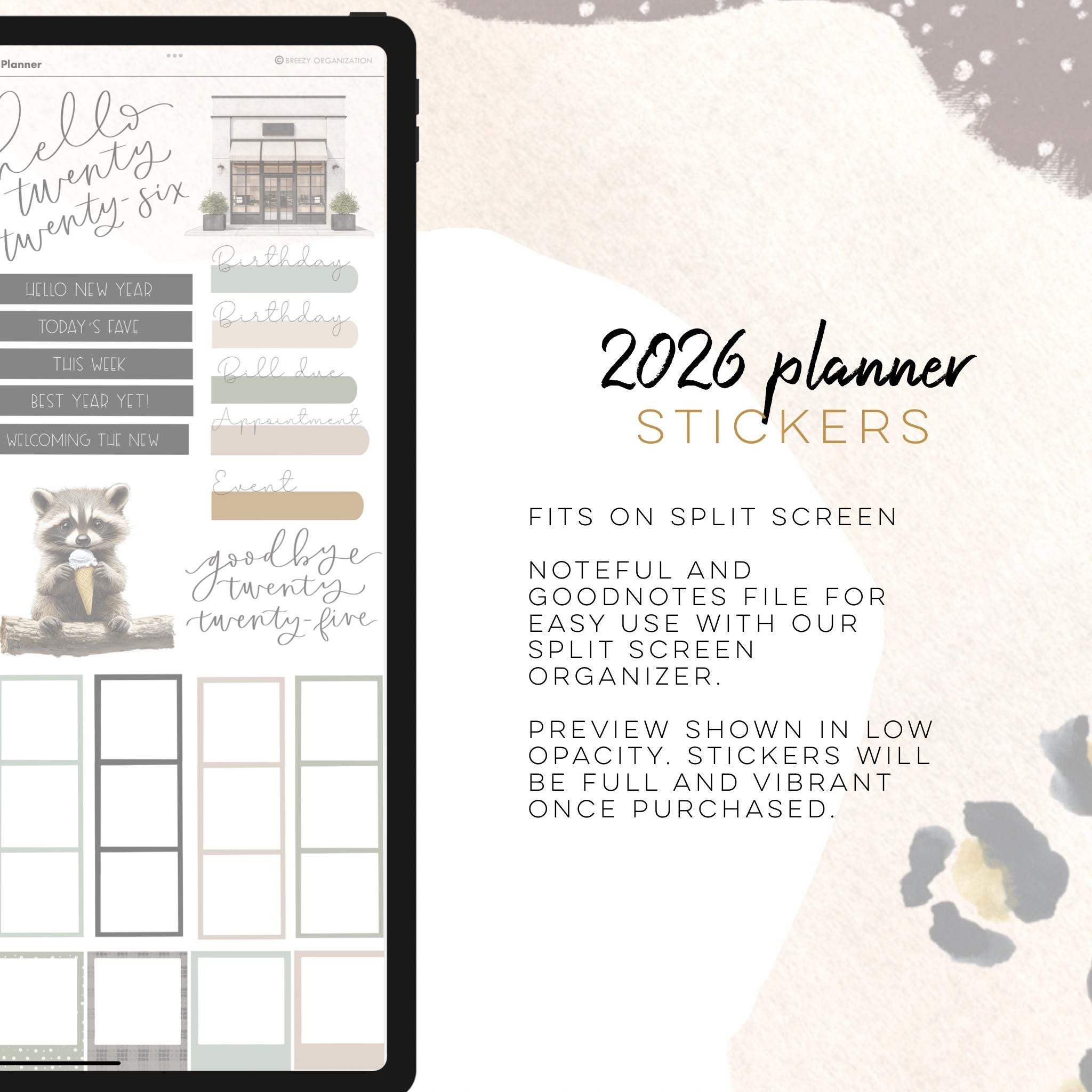 2026 Planner Stickers Digital Stickers | Goodnotes and Noteful Stickers ...