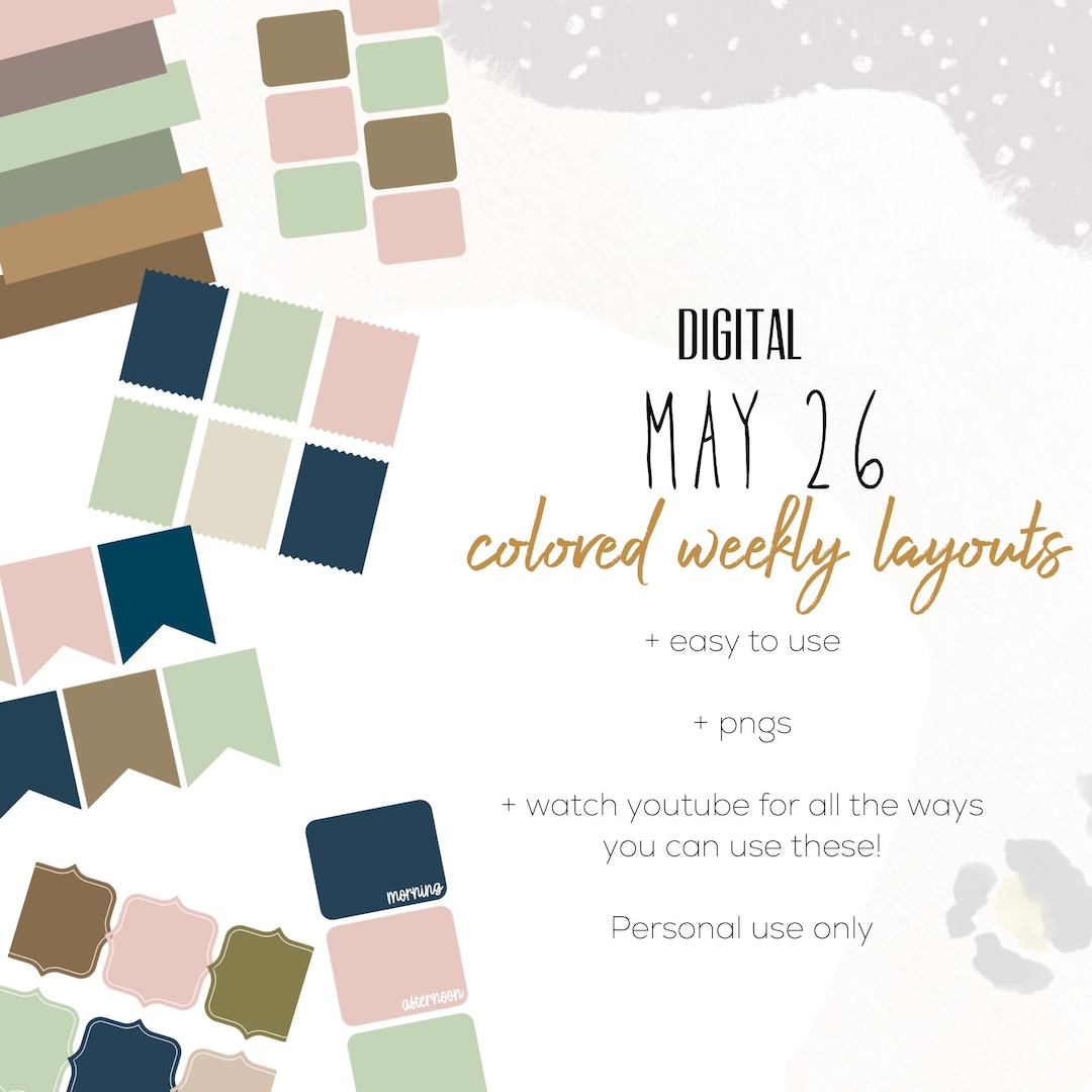 Digital Insert Card May 26 Weekly Digital INSERTS for the Customizable and Life Digital ...