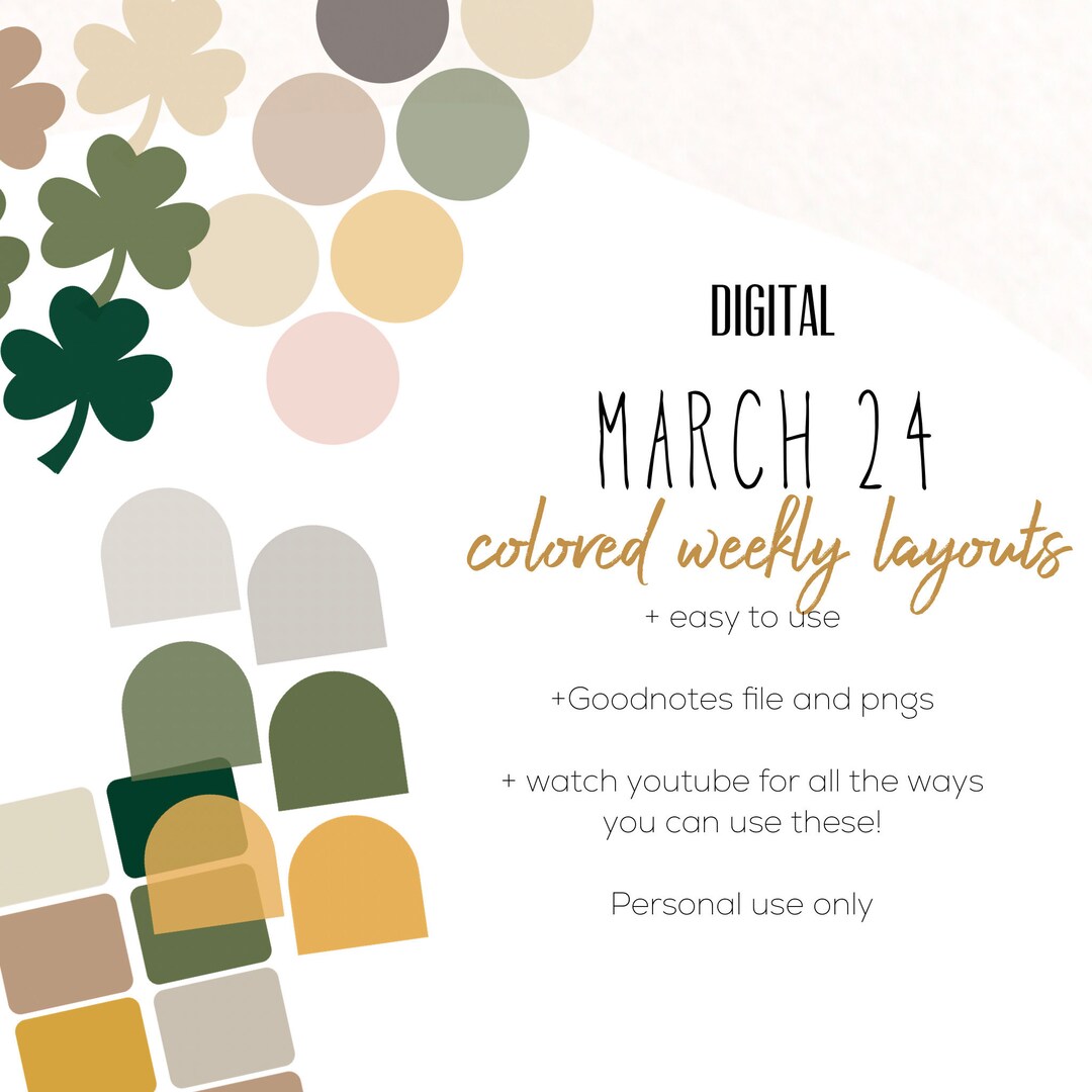 Digital Insert Card March 24 Weekly Digital INSERTS for the Customizable and Life Digital ...