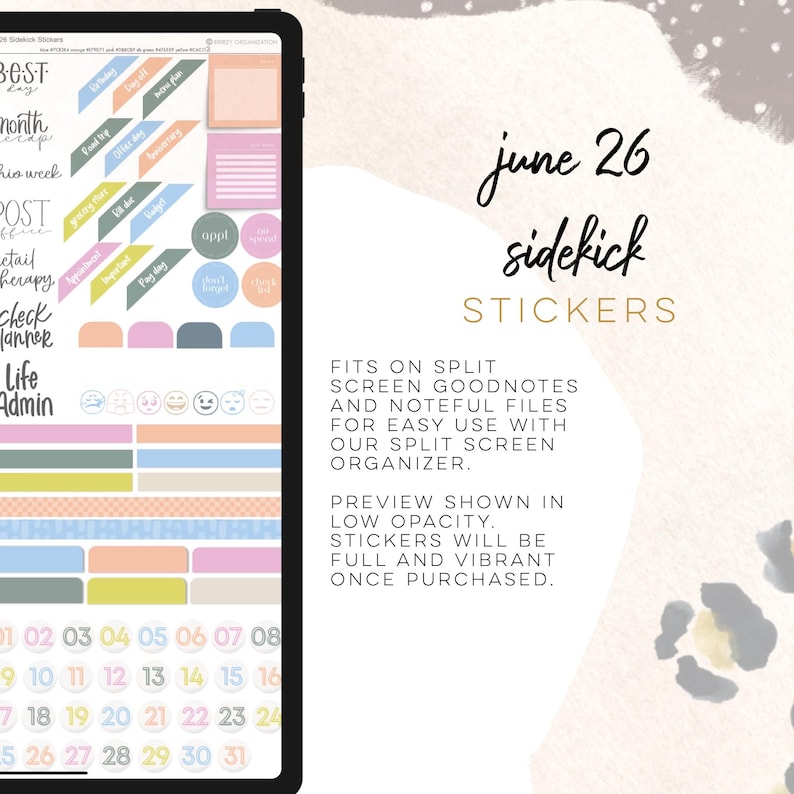 June 2026 Sidekick Stickers | Goodnotes and Noteful Modern Stickers ...