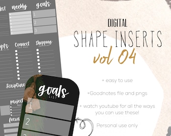 Shape Inserts Vol 04 Stickers  | Modern Digital Customizable Widget Stickers