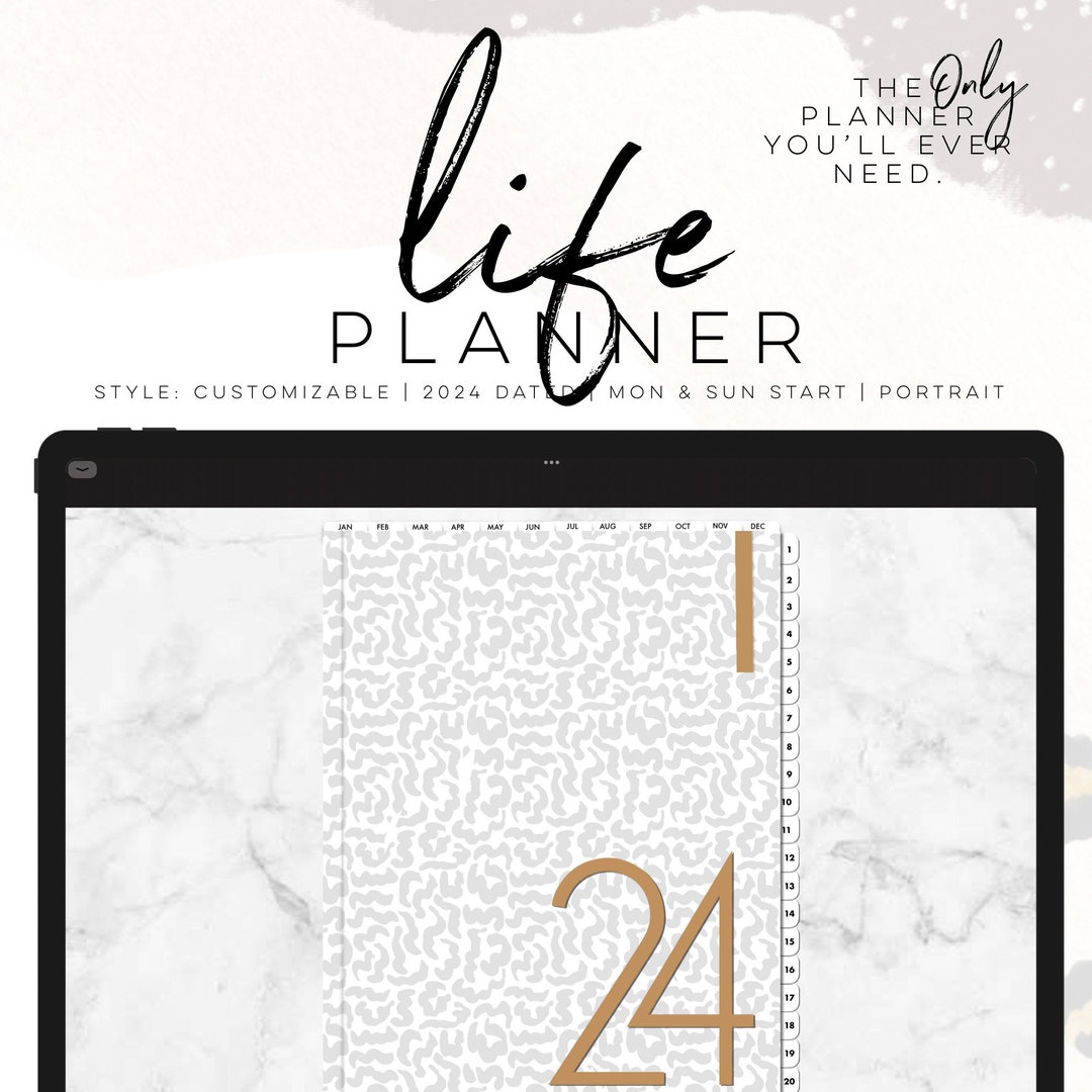 2024 Customizable Life Planner LANDSCAPE Digital Life Planner Easy