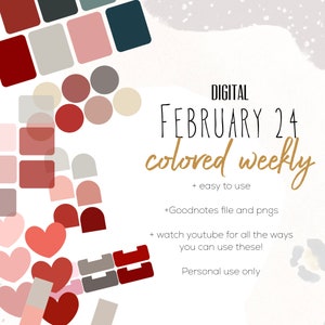 February 24 Weekly Digital INSERTS for the Customizable and Life Digital Planner | Digital inserts only