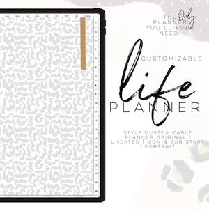 UNDATED Customizable Life Planner PORTRAIT | Digital life planner easy customizable planner with insert and widgets | All in one Planner