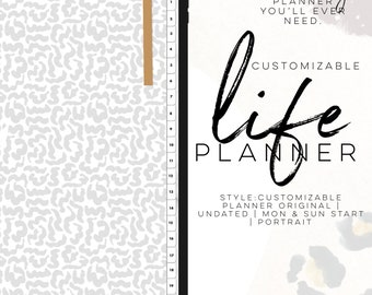 UNDATED Customizable Life Planner PORTRAIT | Digital life planner easy customizable planner with insert and widgets | All in one Planner