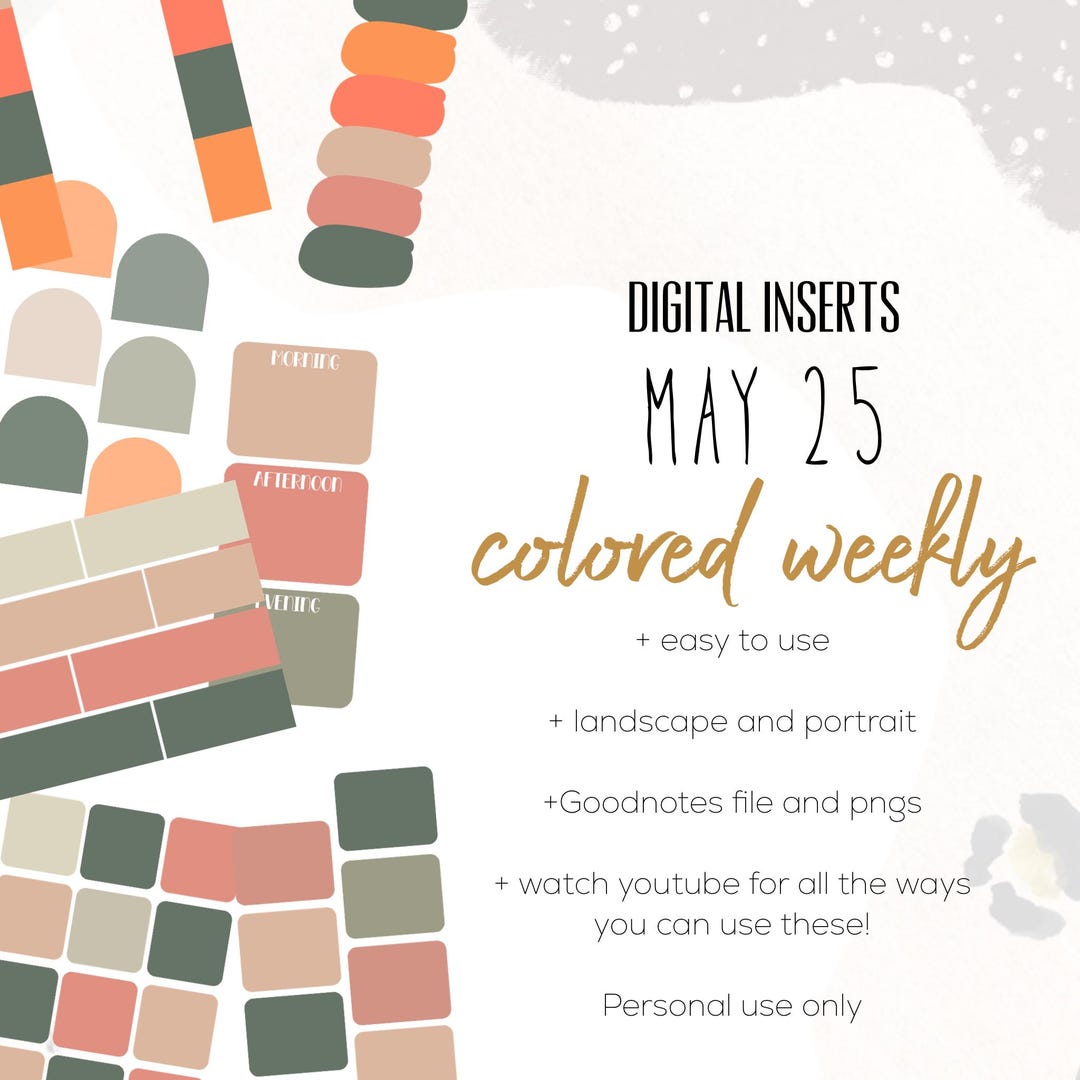 Digital Insert Card May 25 Weekly Digital INSERTS for the Customizable and Life Digital ...