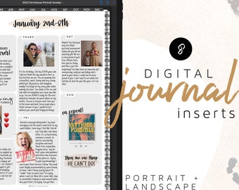 Journal DIGITAL INSERTS for the Customizable and Life Digital Planner | Digital inserts only