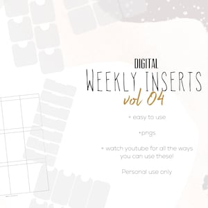 Weekly Digital INSERTS for the Customizable and Life Digital Planner | Digital inserts only