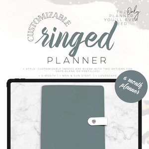 Jul 2025 to Dec 2025 Ringed Modern Planner | Mon and sun start | Digital life planner | All in one best Digital Planner