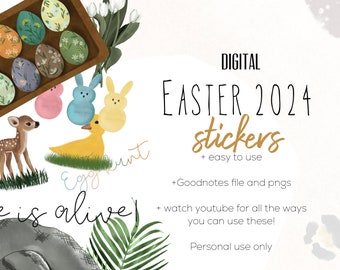 Easter Digital Stickers Stickers, Digital planning, christian stickers, cute Easter Egg stickers, stickers for digital planning, scrapbook