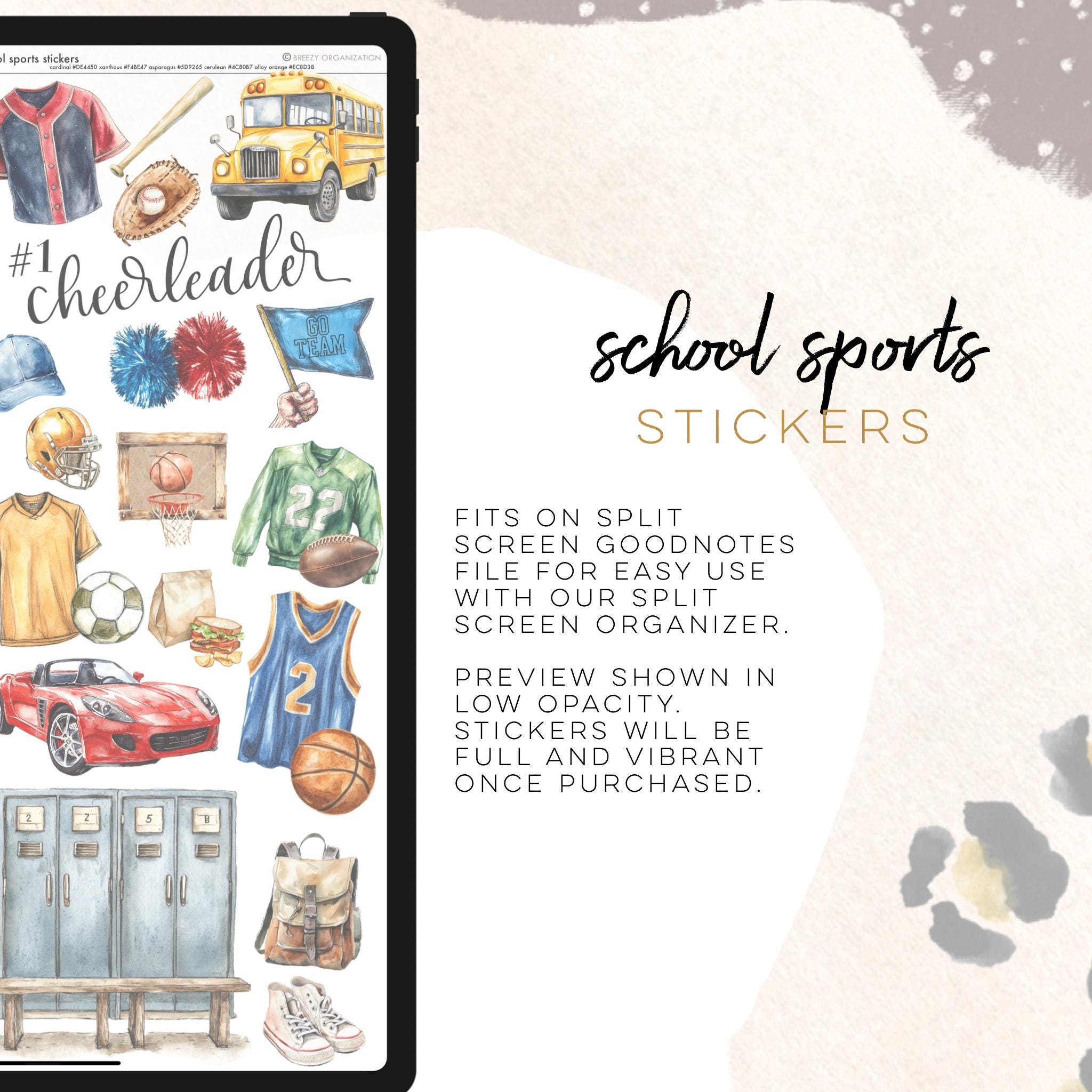 School Sports Stickers | Stickers for Goodnotes and Noteful | School ...