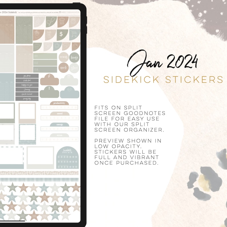January 2024 Sidekick Stickers | Winter Goodnotes Modern Stickers ...