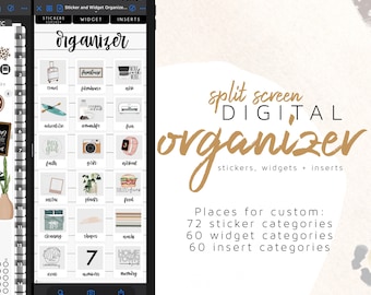 Digital Organizer (Splitscreen) Sticker and Widget planner organizer  | Digital Sticker Organizer | Split Screen Sticker Book