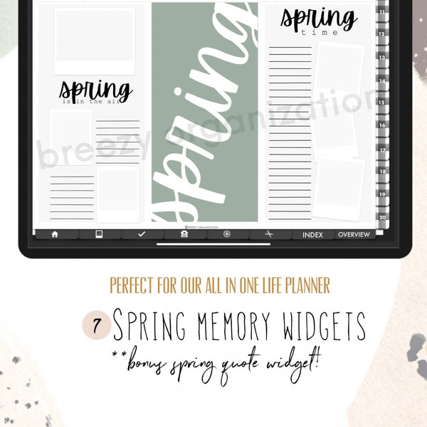 Spring Memory widgets  | Digital WIDGETS for Customizable Digital LIFE Planner | Digital widget only