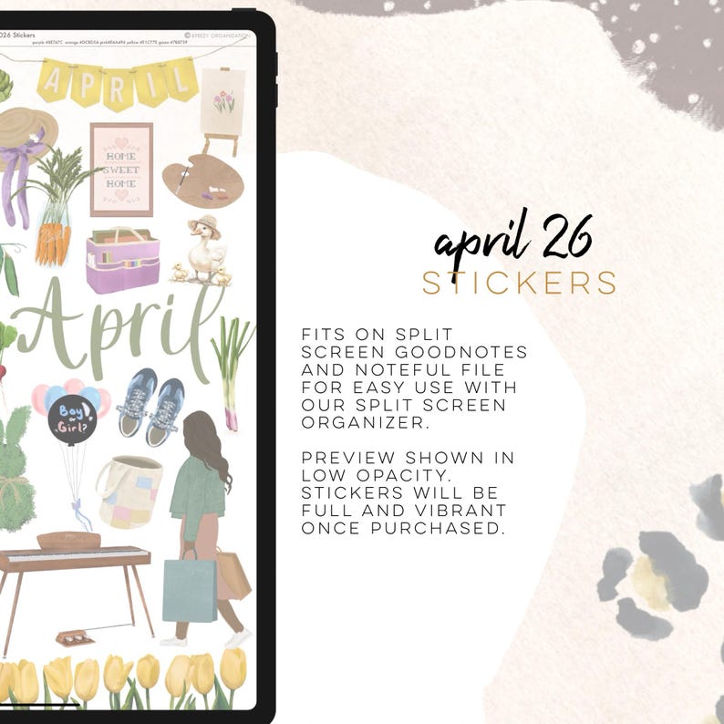 April 26 Digital Stickers | Noteful and Goodnotes Stickers | Modern ...