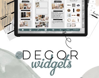 Decor widgets for digital planning | Digital WIDGETS for the Customizable Digital LIFE Planner | Digital widgets only