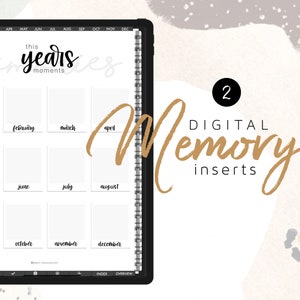 Memory Digital EINSÄTZE für den anpassbaren und Life Digital Planner | Nur digitale Beilagen