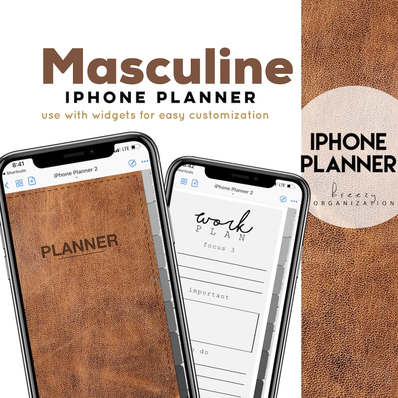 Digital iPhone Planner Masculine customizable Digital Etsy