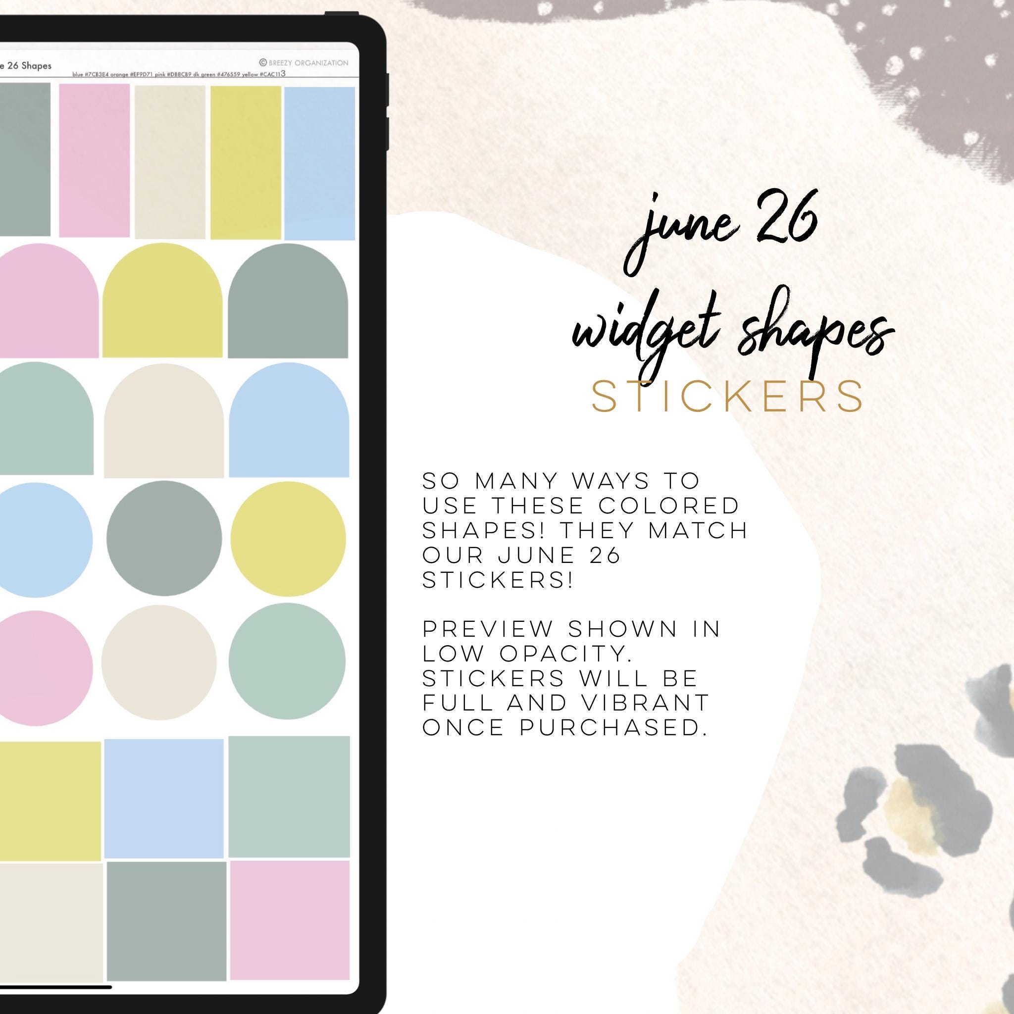 June Widget June 2026 Digital Shape Widgets | Digital Modern Stickers to Use in ...