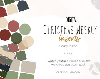 Christmas Weekly Digital INSERTS for the Customizable and Life Digital Planner | Digital inserts only
