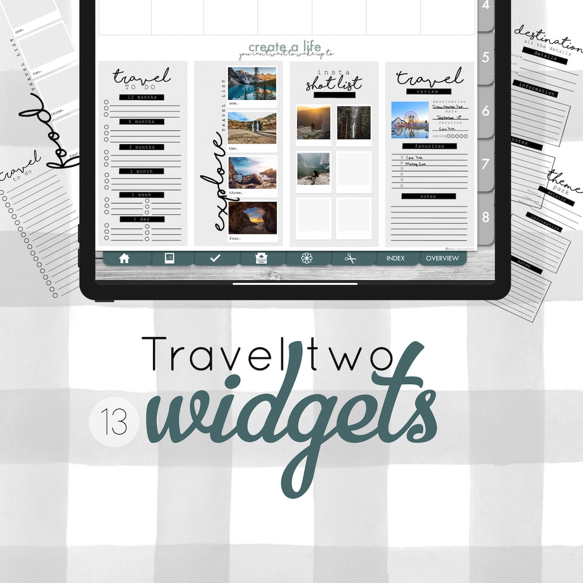 Digital Travel Widgets TWO for travel planning Digital Etsy