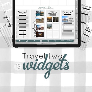 Digital Travel Widgets TWO for travel planning | Digital WIDGETS for the Customizable Digital LIFE Planner | Digital widgets only