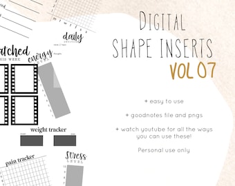 Shape Inserts Vol 07 Stickers  | Modern Digital Customizable Widget Stickers