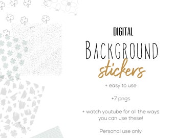 March 24 Background Stickers  | Modern Digital Cute Background Stickers | Digital Planning