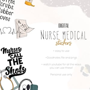Nurse digital stickers | medical modern stickers GOODNOTES, digital minimalist stickers