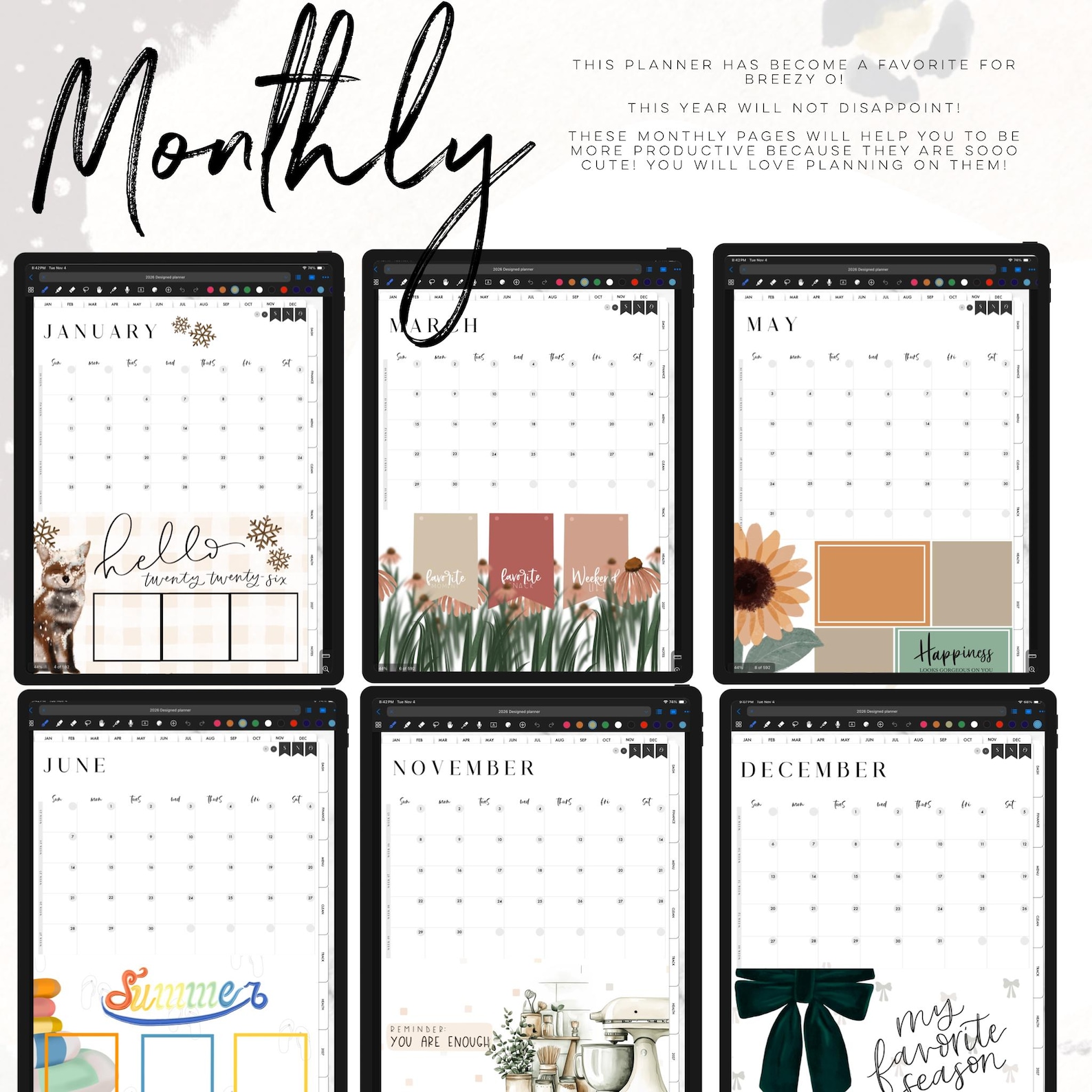 2026 Designed Digital Planner Portrait Hybrid With Insert and Widgets ...