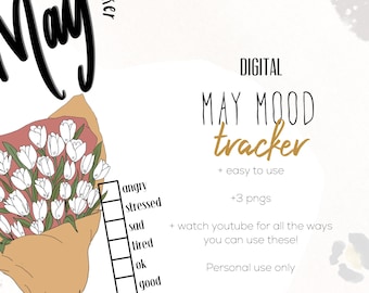 Adesivi per il monitoraggio dell'umore di maggio / Adesivi digitali moderni per il monitoraggio dell'umore