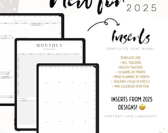 Weekly INSERTS from our 2025 Planners for the Customizable and Life Digital Planner | Digital inserts only