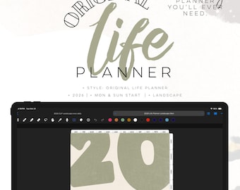 2026 Life Planner LANDSCAPE | Digital life planner with insert and widgets | All in one Planner | Now with DASH