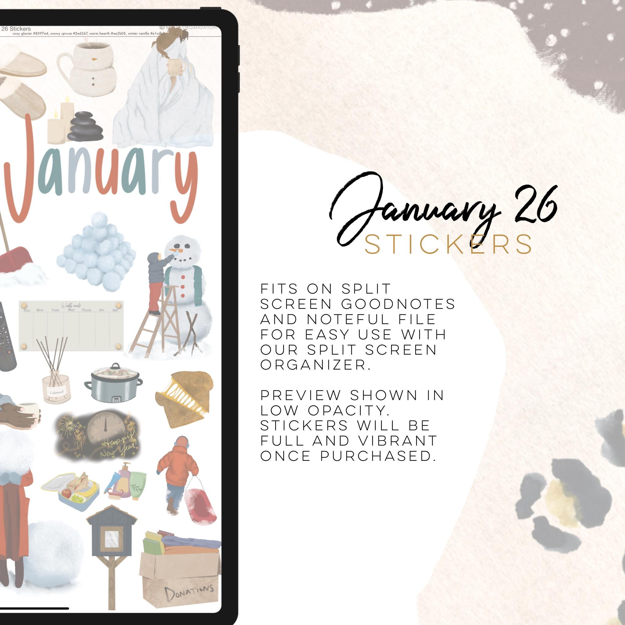 January 26 Digital Stickers | Goodnotes and Noteful Stickers | Modern ...
