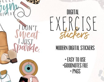 Digital Exercise Stickers | Modern Digital Workout Stickers