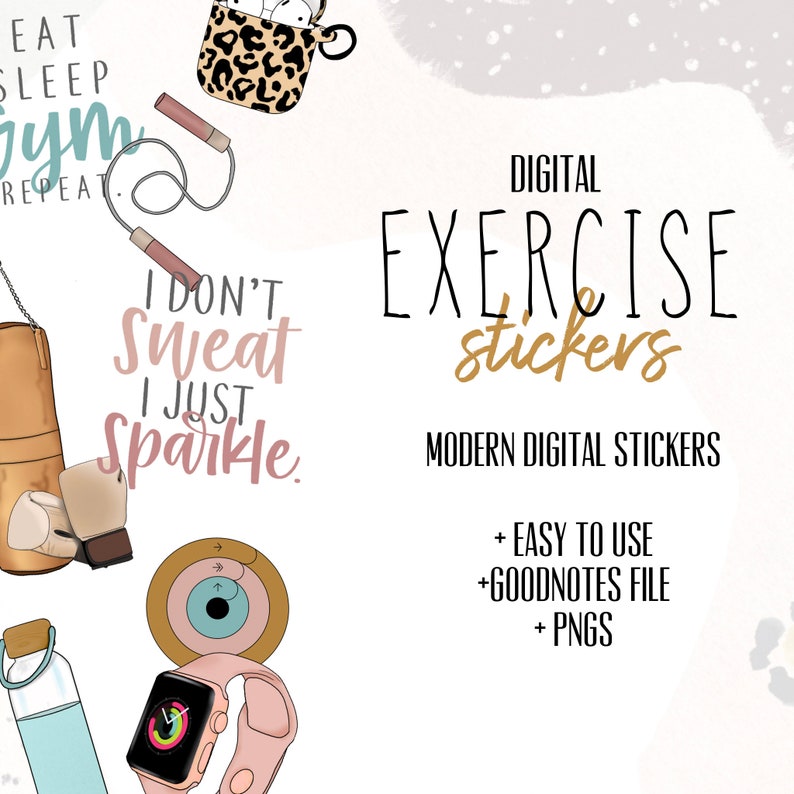 Digitale trainingsstickers | Moderne digitale workoutstickers afbeelding 1