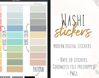 Digital Washi Transparent Stickers for Digital planning | Block planning stickers | Modern Digital stickers