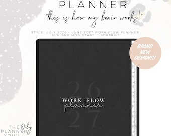 July 2026 - June 2027 Workflow Mid-year Planner PORTRAIT | Digital life planner |  Easy to use  | All in one Planner