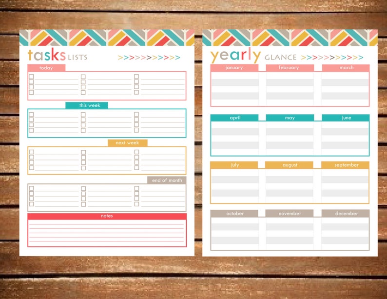 teacher planner printable size large 85x11 instant etsy