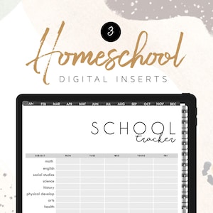Homeschool Digital INSERTS for the Customizable and Life Digital Planner | Digital inserts only